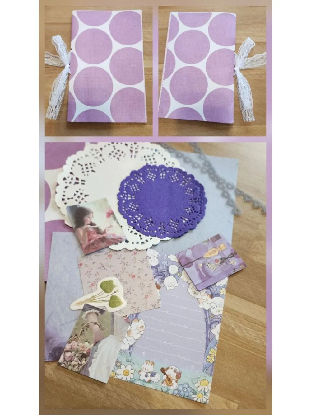 Junk Journal Booklet Blank Handmade 28 pages Purple Theme
